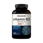 Discover premium imported NatureBell Vitamin B2 Riboflavin, 400mg in 240 capsules, available at Curat Cart for optimized health.