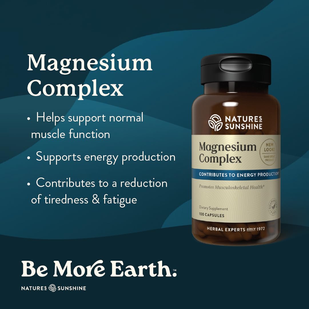 Nature’s Sunshine Magnesium Complex supports energy production and muscle function. 100% Authentic, available at Curat Cart in India.