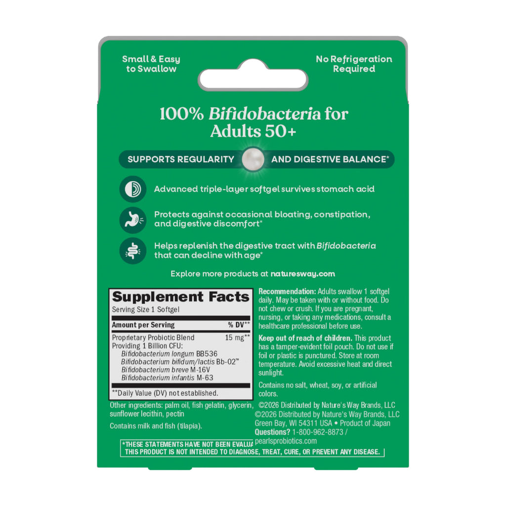 Discover Nature's Way Pearls Probiotic 50+, a premium import for digestive balance, available at Curat Cart.