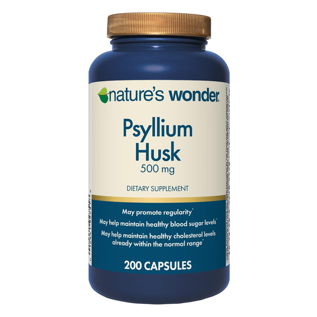 Discover Nature's Wonder Psyllium Husk Capsules, a premium import supporting digestive health. Available at Curat Cart.