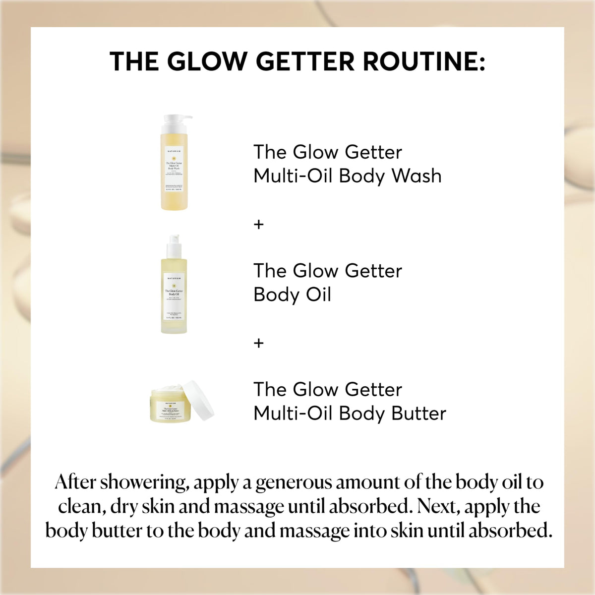 Premium imported Naturium Glow Getter Body Oil enhances skin hydration and radiance, ideal for a glowing finish.