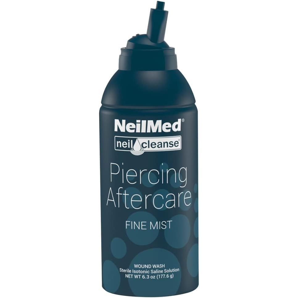 NeilMed Piercing Aftercare Fine Mist - Front Packaging & Bottle View | genuine imported stock available in India at Curat Car