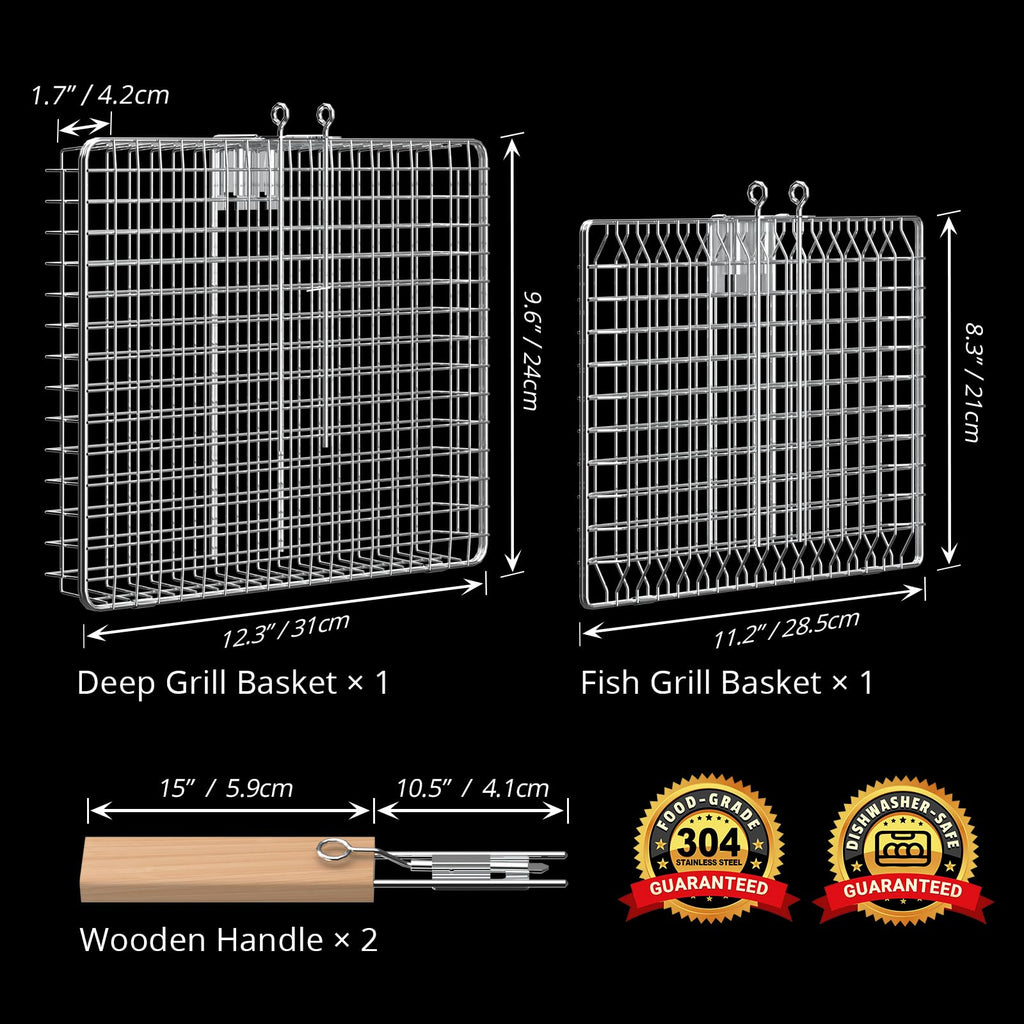 Discover the premium Nesting Grill Basket Set, featuring 100% authentic products, available at Curat Cart in India.