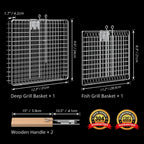 Discover the premium Nesting Grill Basket Set, featuring 100% authentic products, available at Curat Cart in India.