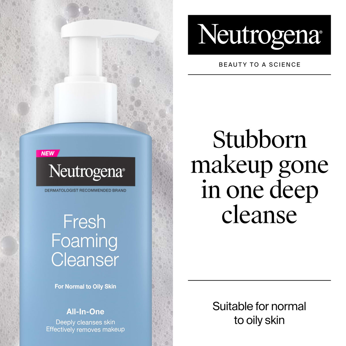 Discover Neutrogena Fresh Foaming Cleanser, available in India. Order online for a deep cleanse that removes stubborn makeup.