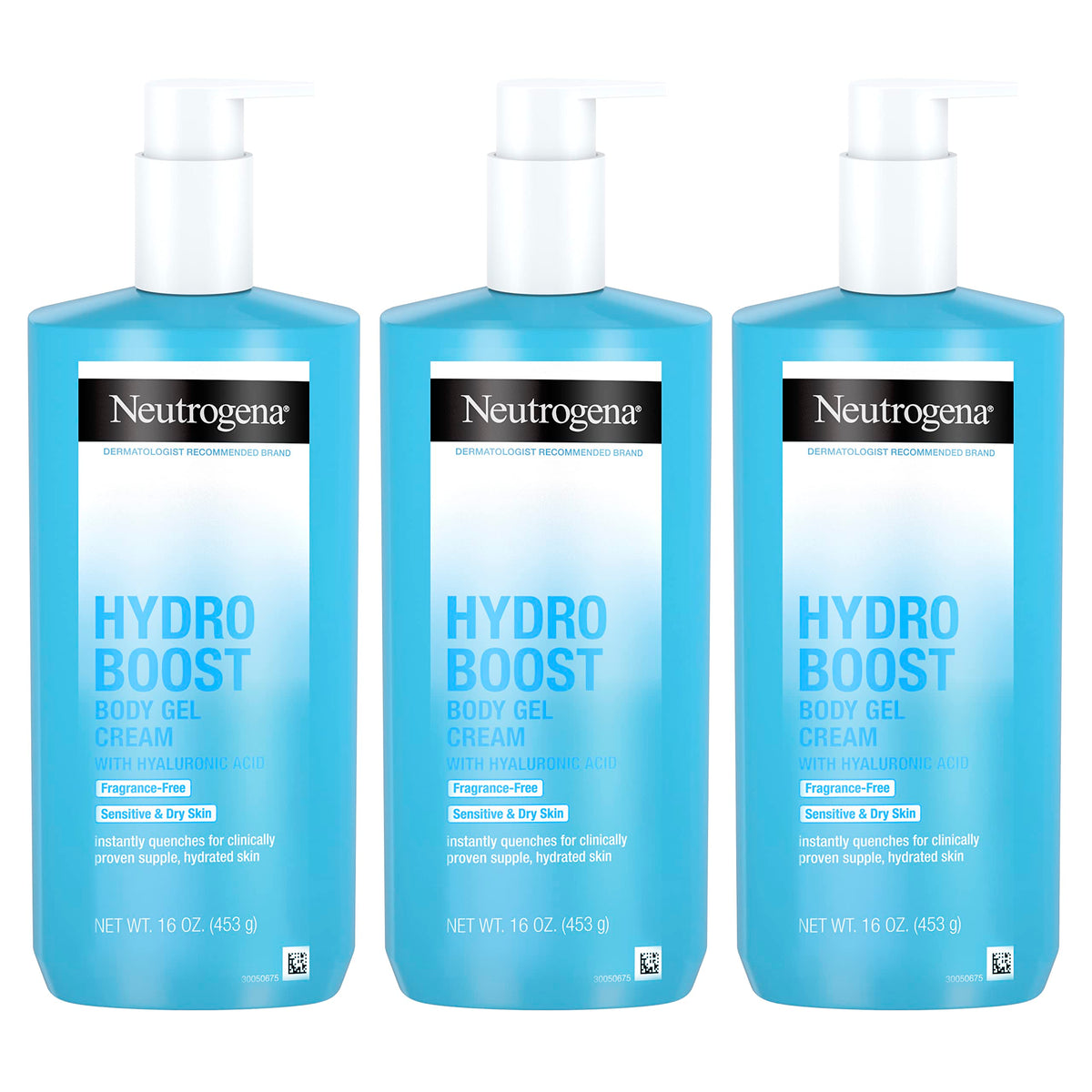 Neutrogena Hydro Boost Body Lotion trio, perfect for daily hydration. Elevate your skincare routine with Curat Cart's premium offering.