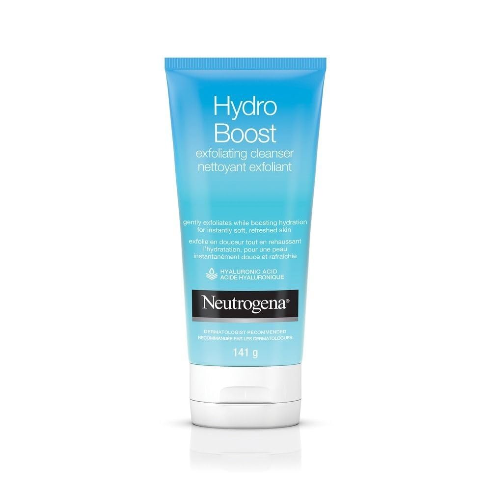 Neutrogena Hydro Boost Exfoliating Cleanser offers gentle exfoliation with hyaluronic acid, specially curated by Curat Cart.