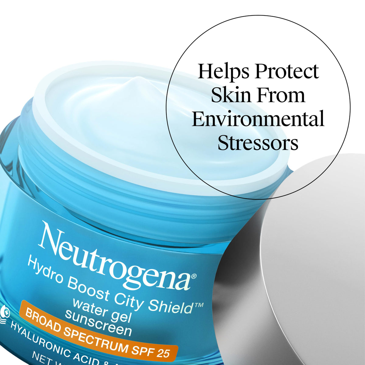 Premium imported Neutrogena Hydro Boost moisturizer, hydrates and protects skin with SPF 25 against environmental stressors.
