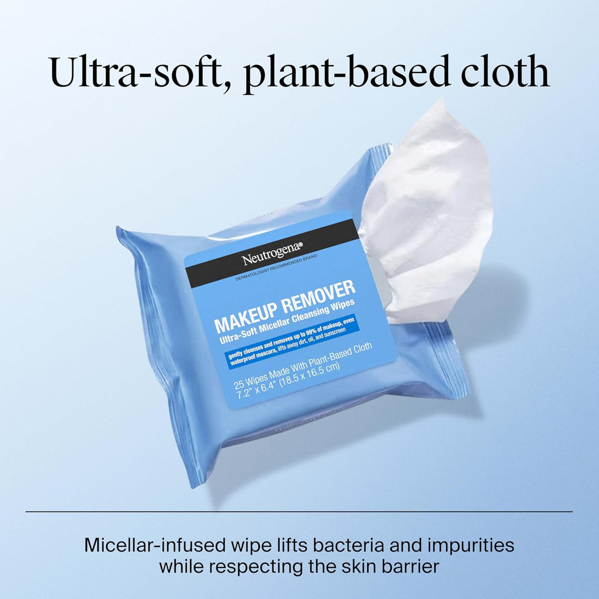 Neutrogena Makeup Remover Wipes - Front Packaging & Bottle View | buy 100% authentic product online in India via Curat Cart