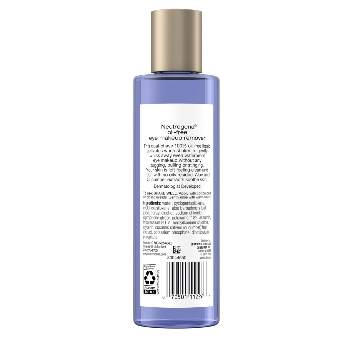 Premium imported Neutrogena Oil-Free Eye Makeup Remover, dual-phase formula for gentle, effective makeup removal.