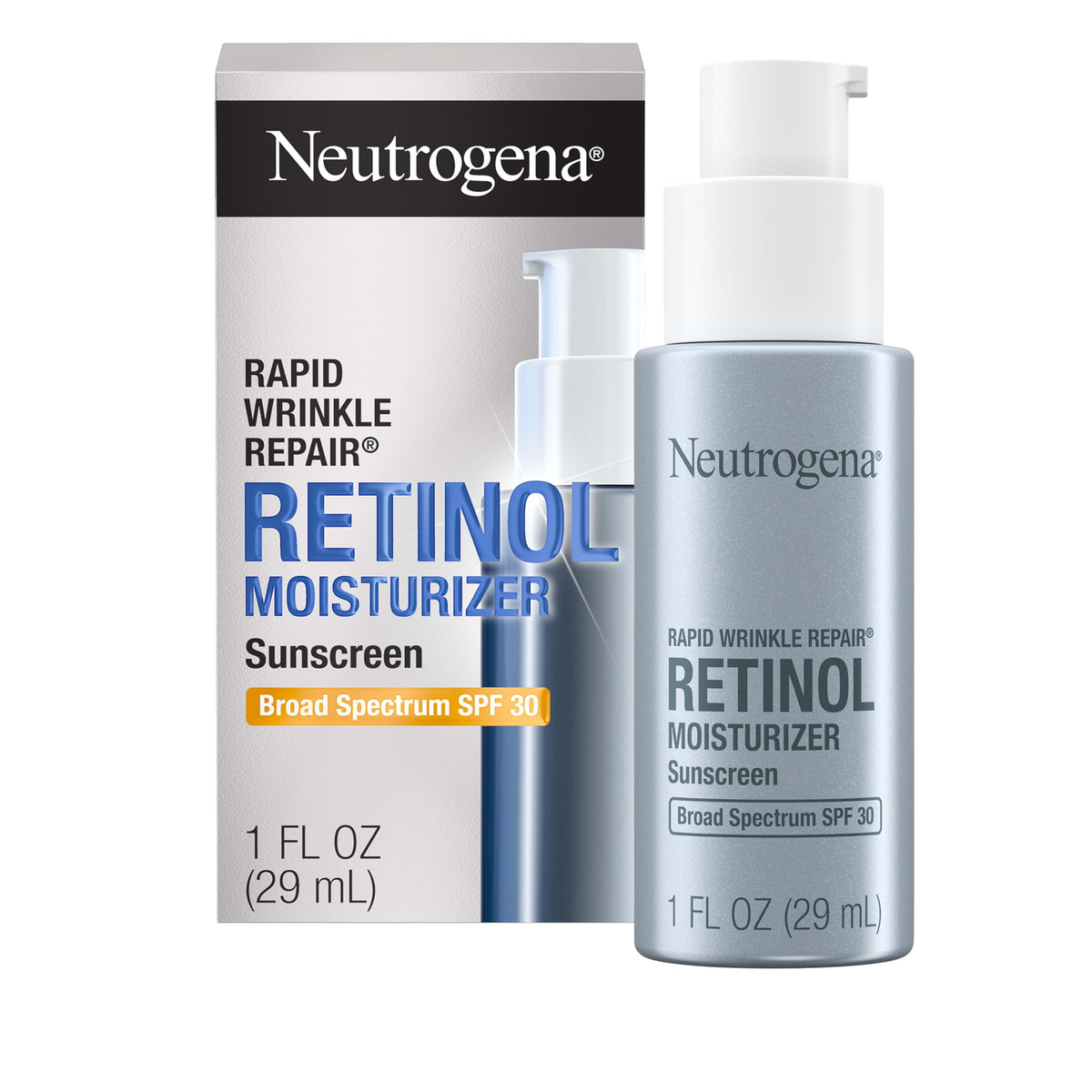 Authentic Neutrogena Rapid Wrinkle Repair Moisturizer with SPF 30, 1 FL OZ, for youthful skin and sun protection.