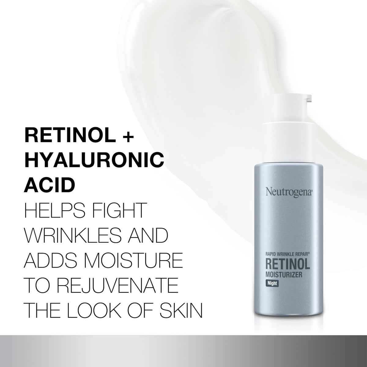 Premium imported Neutrogena Rapid Wrinkle Repair Night Moisturizer with retinol and hyaluronic acid for youthful skin.