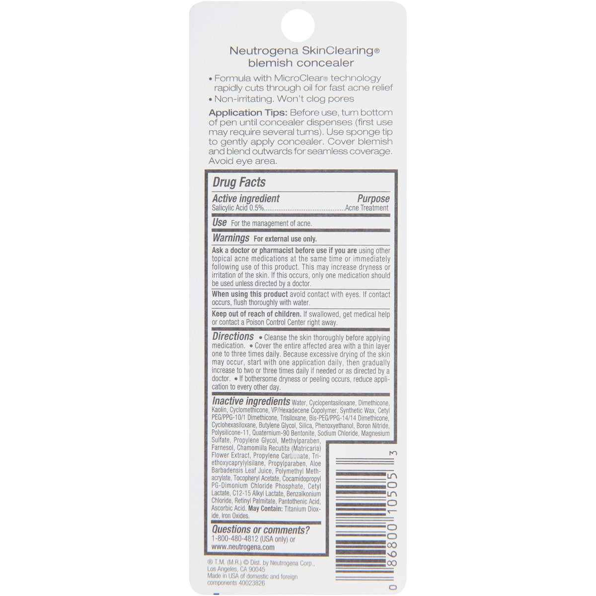 Neutrogena SkinClearing Blemish Concealer, premium imported formula for effective acne relief and skin clarity.
