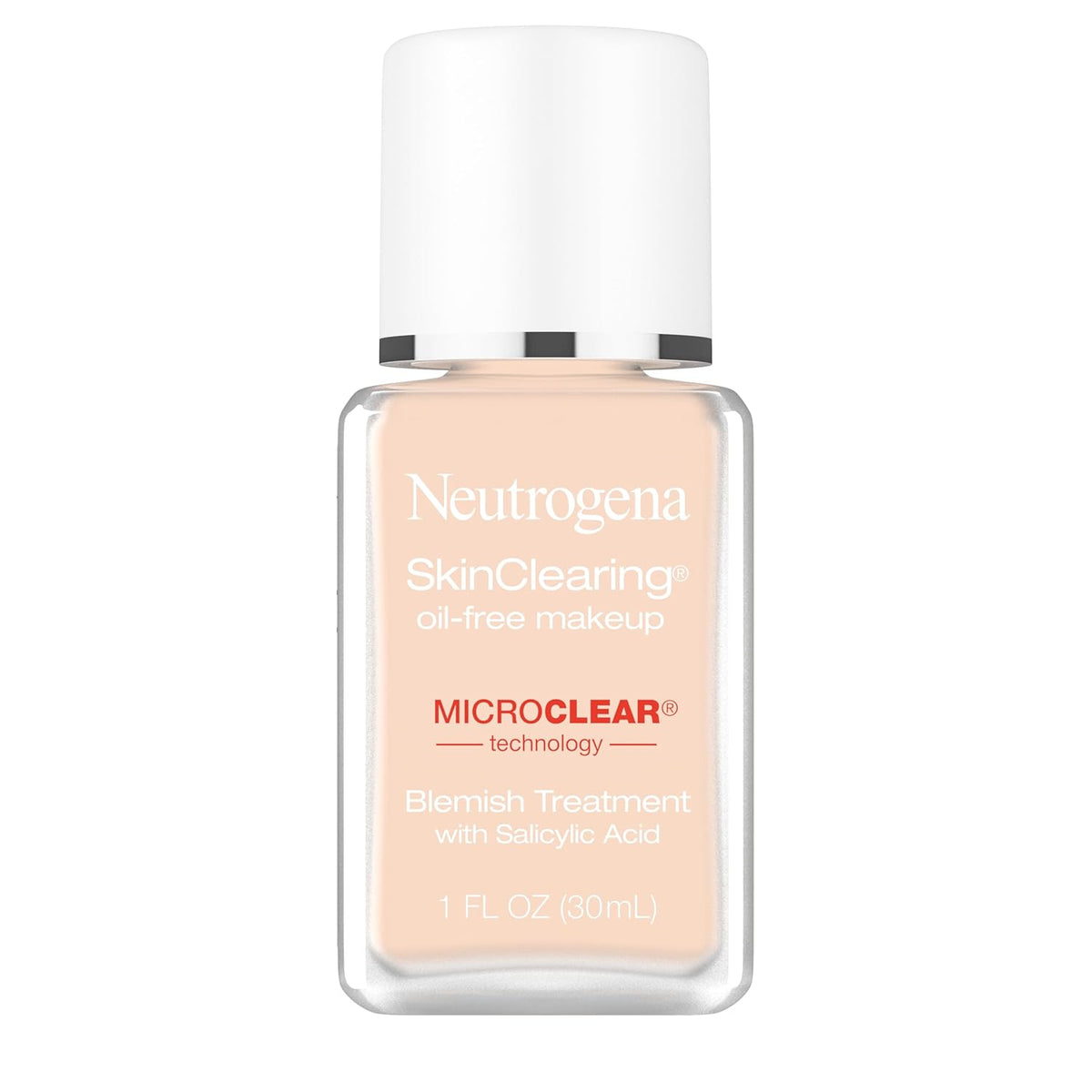 Premium imported Neutrogena SkinClearing Makeup with salicylic acid for blemish treatment in a 1 FL OZ bottle.