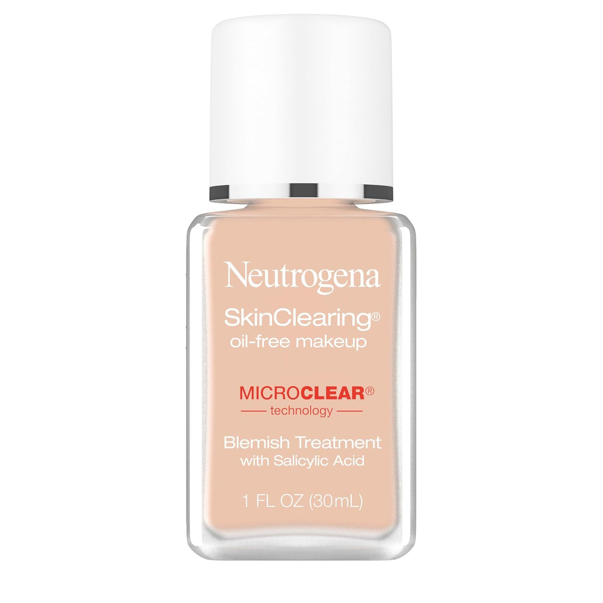 Neutrogena SkinClearing Makeup provides oil-free coverage with salicylic acid for blemish treatment. Verified by CuratCart.