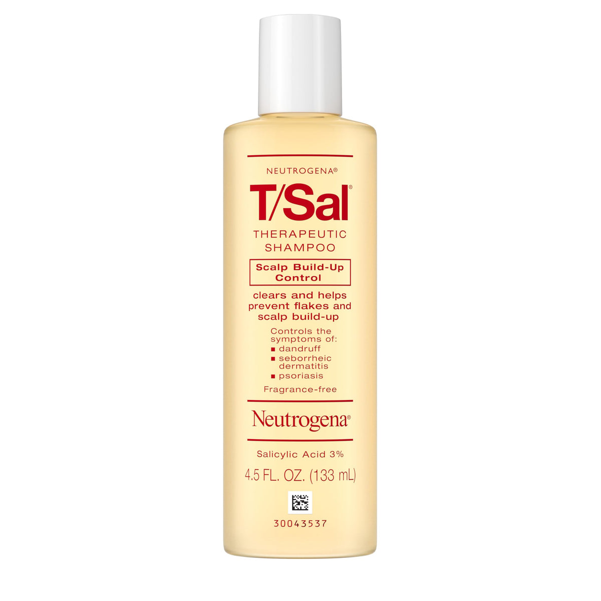 Premium imported Neutrogena T/Sal Therapeutic Shampoo, 4.5 fl oz, controls dandruff and scalp buildup effectively.