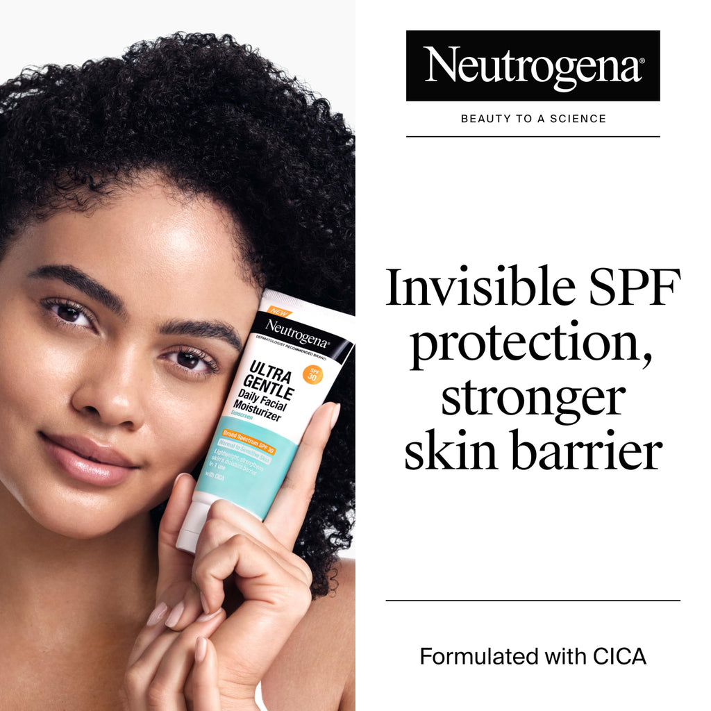Neutrogena Ultra Gentle Daily Facial Moisturizer offers invisible SPF and CICA for a stronger skin barrier. Order online today!