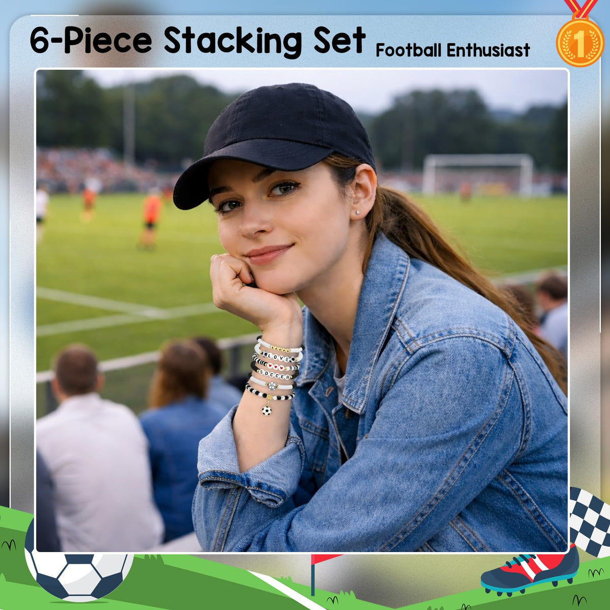 Stylish soccer bracelets for girls, ideal for football enthusiasts. Perfect accessory for daily wear from Curat Cart.