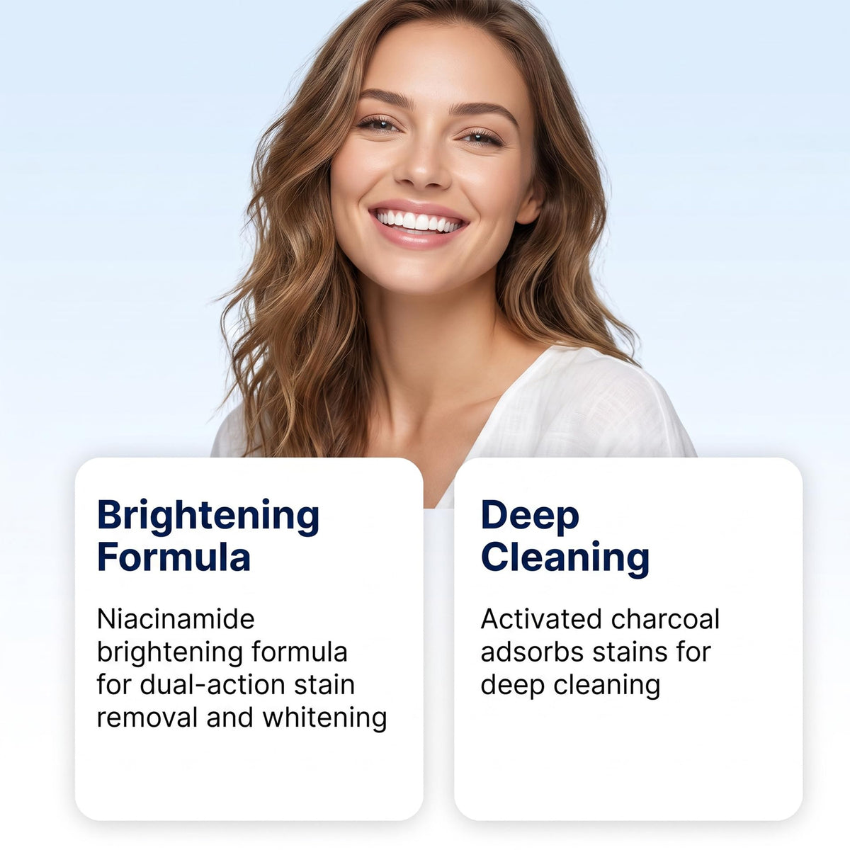 Discover the premium Niacinamide Whitening Toothpaste for dual-action stain removal and deep cleaning, available at Curat Cart.