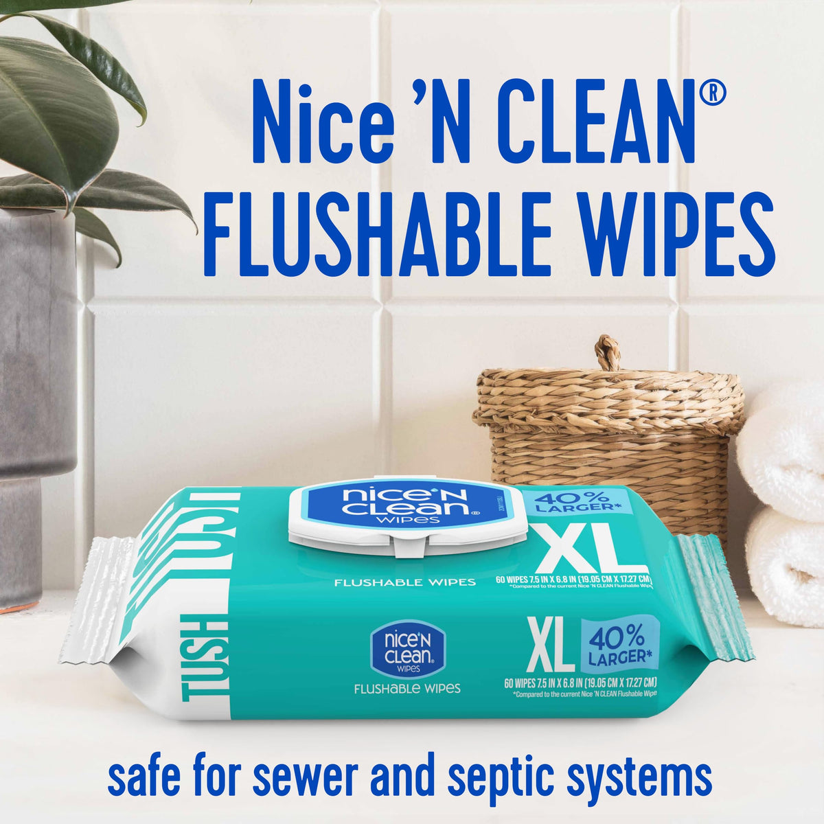 Discover Nice 'N CLEAN Flushable Wipes, specially curated by Curat Cart for superior freshness and convenience. Perfect for septic systems.