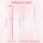 Set of six pink glass nail files, compact design, perfect for gentle nail care. Order online and enjoy smooth nails!