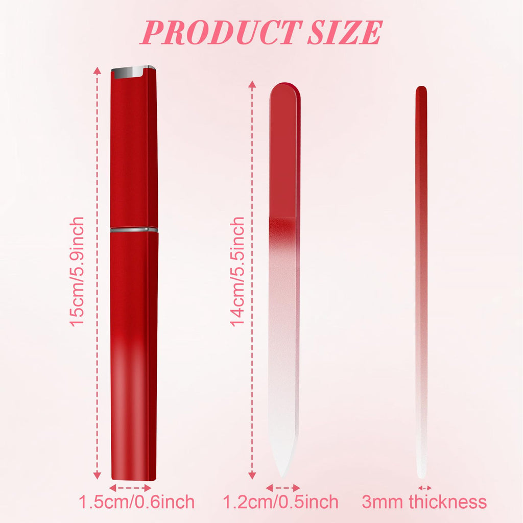 NICEMOVIC 6 pack of authentic glass nail files, featuring a sleek design with protective cases for optimal nail care.