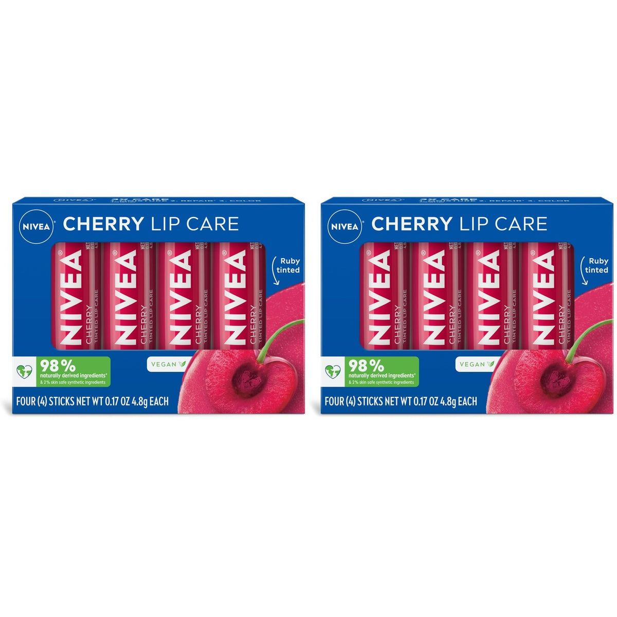 NIVEA Cherry Lip Balm pack available in India. Order online for smooth, tinted lips with fruity flavor.