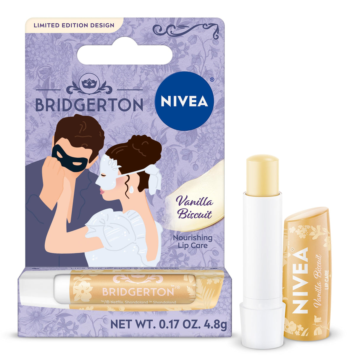 Discover the NIVEA Fruity Tinted Lip Balm, a 100% genuine product featuring a limited edition Bridgerton design for nourishing care.