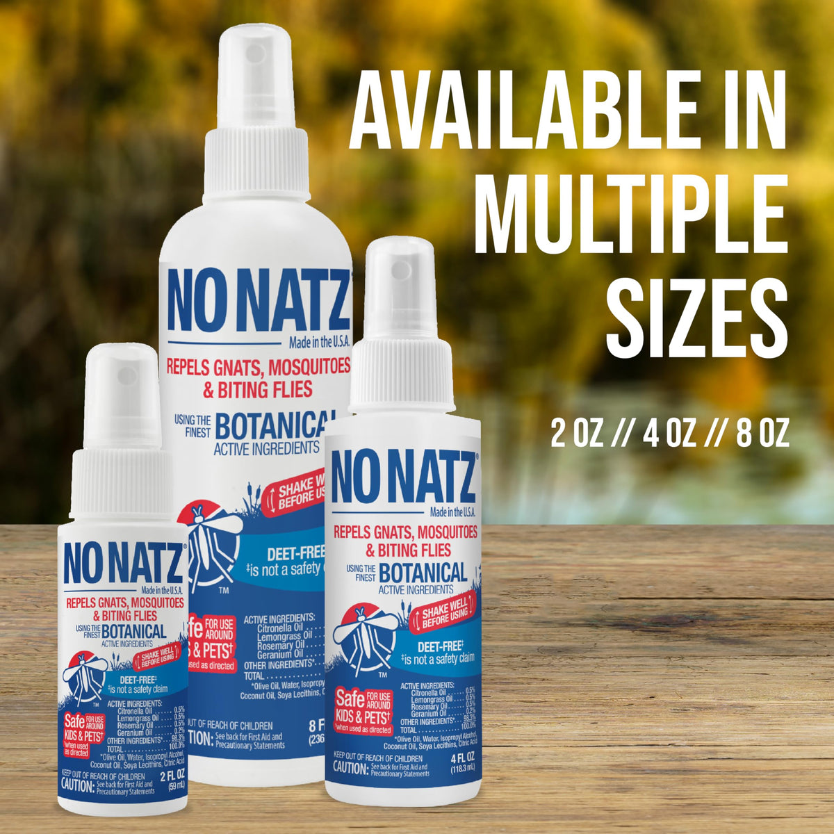 No Natz Botanical Insect Repellent in high-quality official packaging, repels gnats and mosquitoes. Available at Curat Cart.