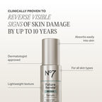 No7 Future Renew Damage Reversal Serum absorbs easily, dermatologically approved for all skin types. Order online for immediate results.