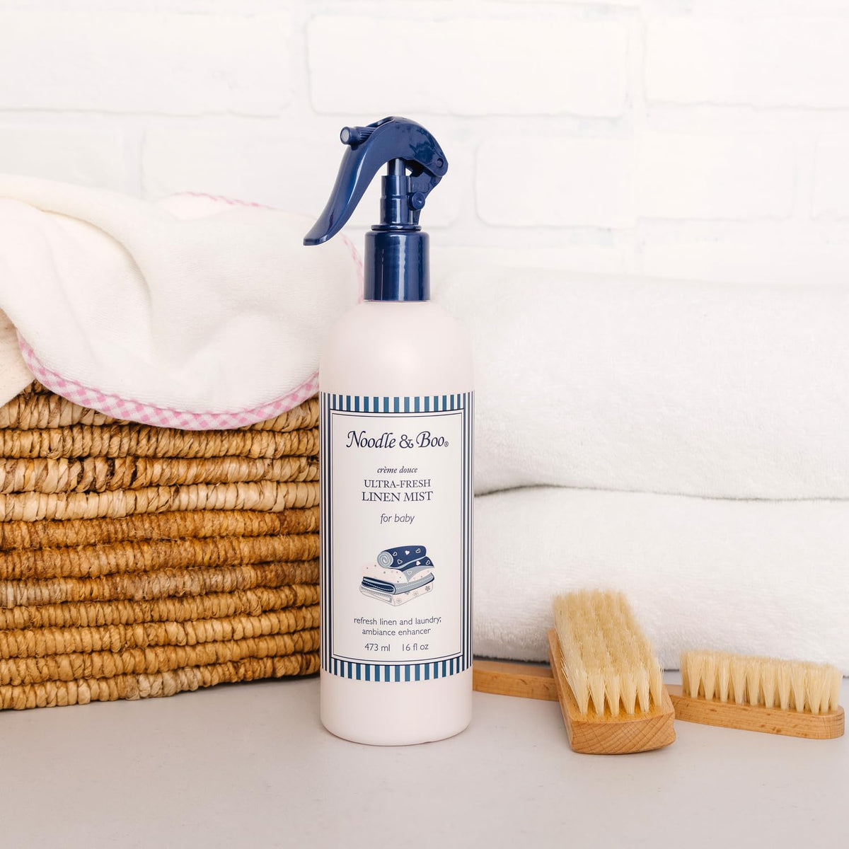 Noodle and Boo Linen Mist bottle for baby, perfect for daily use. Upgrade your routine with Curat Cart's premium products.