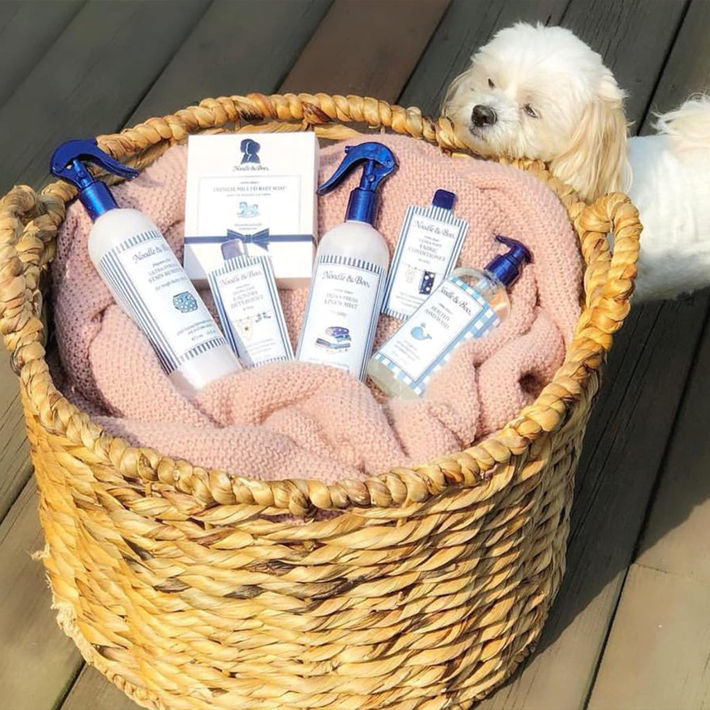 Noodle and Boo Linen Mist displayed in premium packaging, showcasing quality and fragrance. Available at Curat Cart.