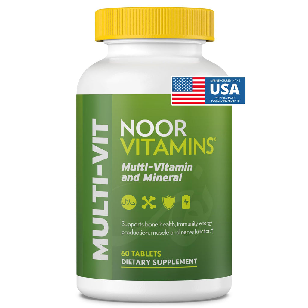 Noor Vitamins Daily Multivitamin offers premium imported health benefits, supporting bone health and immunity. Available at Curat Cart.