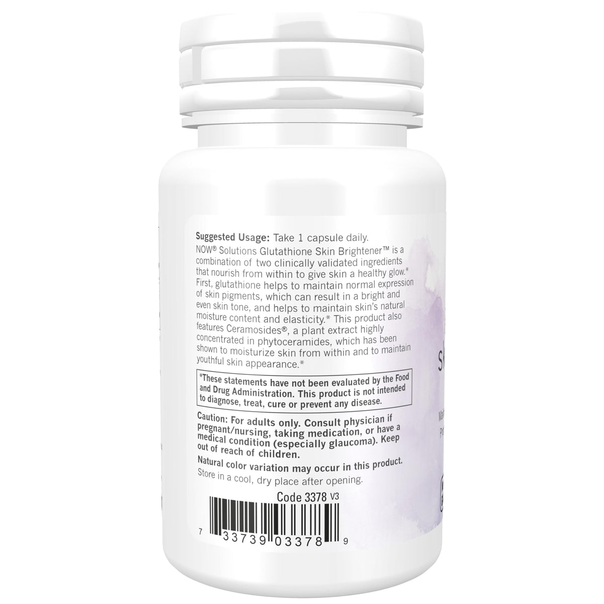 Premium imported NOW Foods Glutathione Skin Brightener enhances skin moisture and radiance with potent antioxidants.
