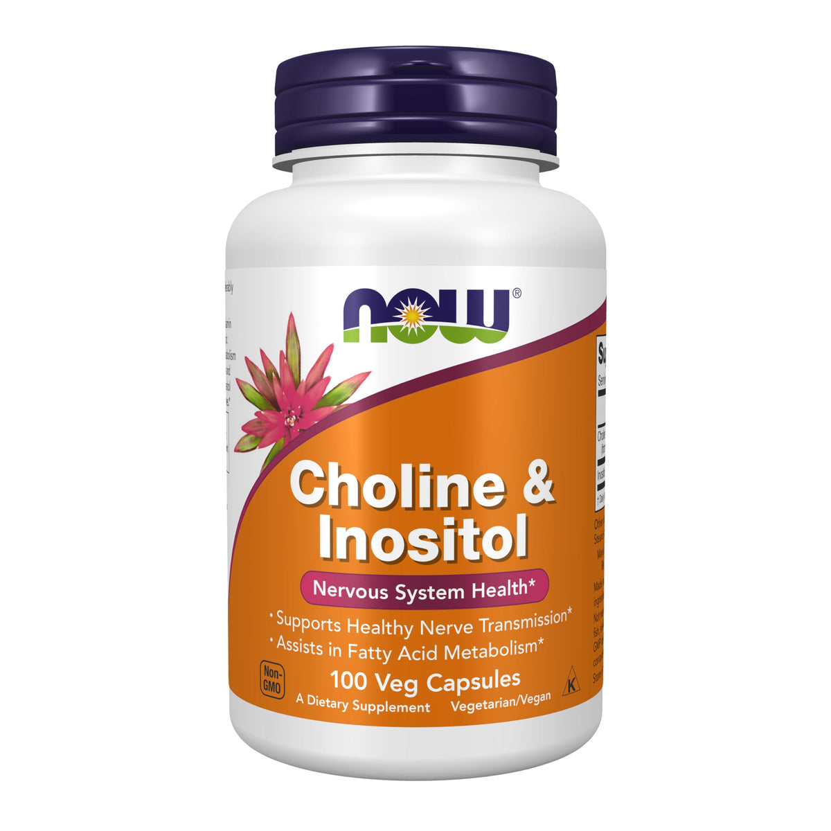 NOW Foods Choline & Inositol supplement for nervous system health. 100% genuine product in a 100 veg capsules bottle.