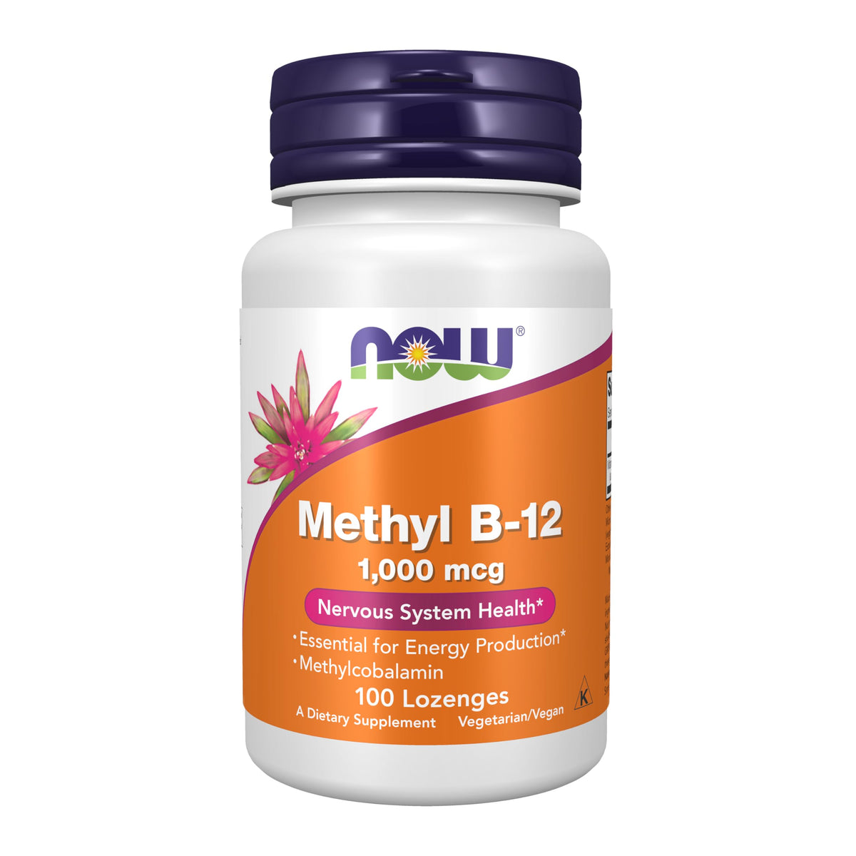 100% Genuine NOW Supplements Methyl B-12 with 1,000 mcg for energy and nervous system health, 100 lozenges.