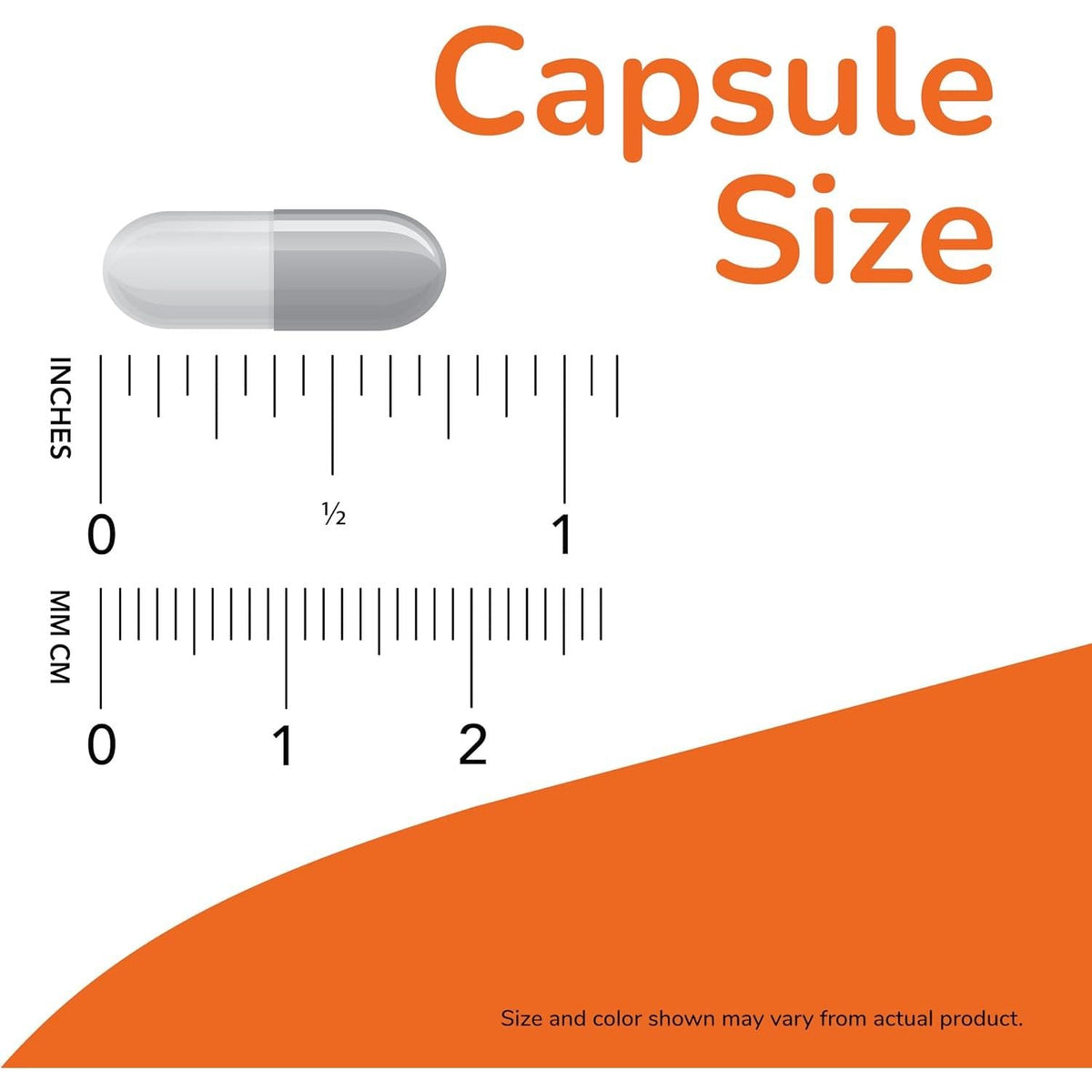 Premium imported NOW Taurine 500 mg capsule size shown, ideal for daily supplementation and wellness.