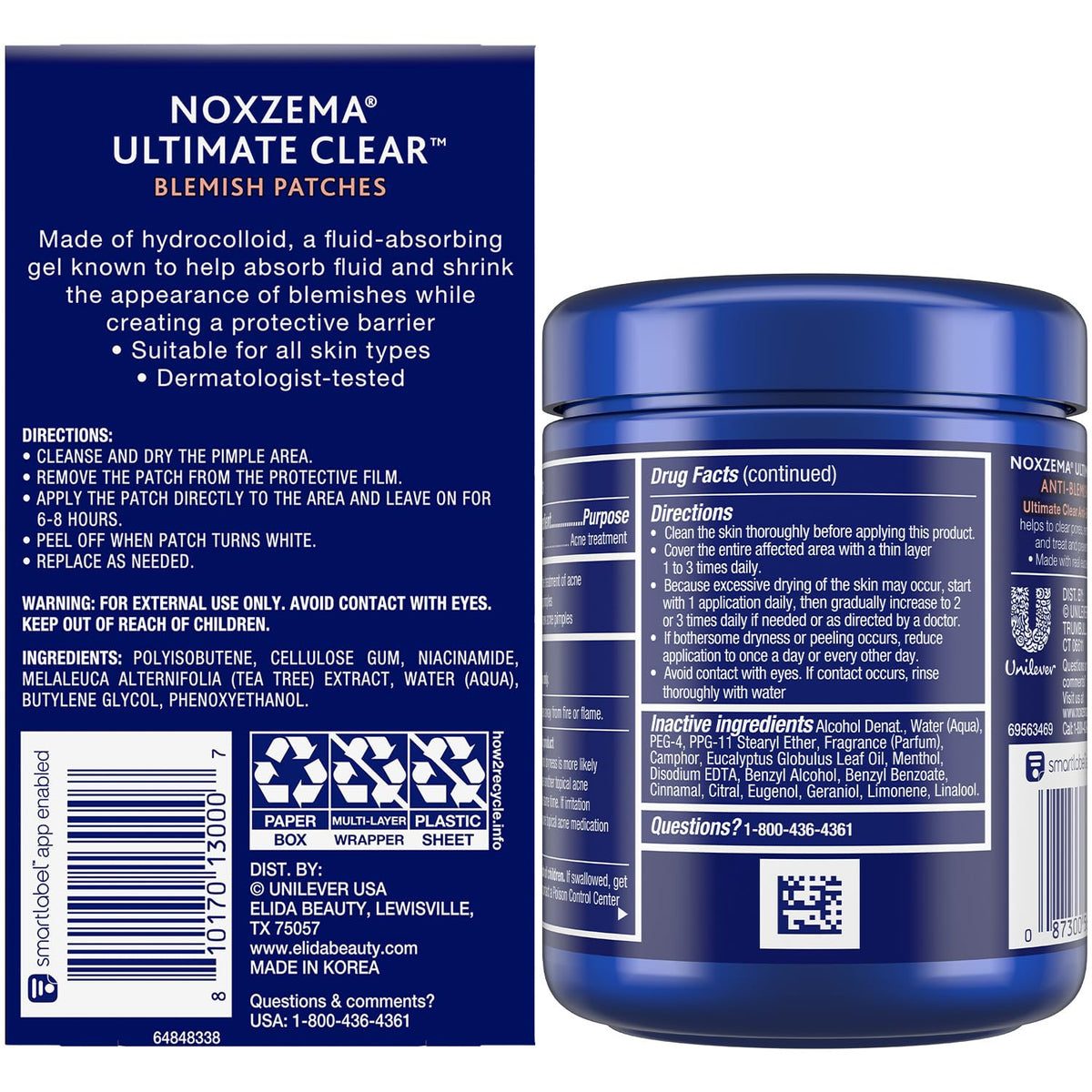 Noxzema Ultimate Clear Pimple Patches, suitable for all skin types. Available online for quick order and delivery.