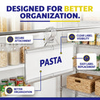 Upgrade your organization with NuBliss Wire Shelf Label Holders for clear visibility and easy label replacement. Available at Curat Cart.