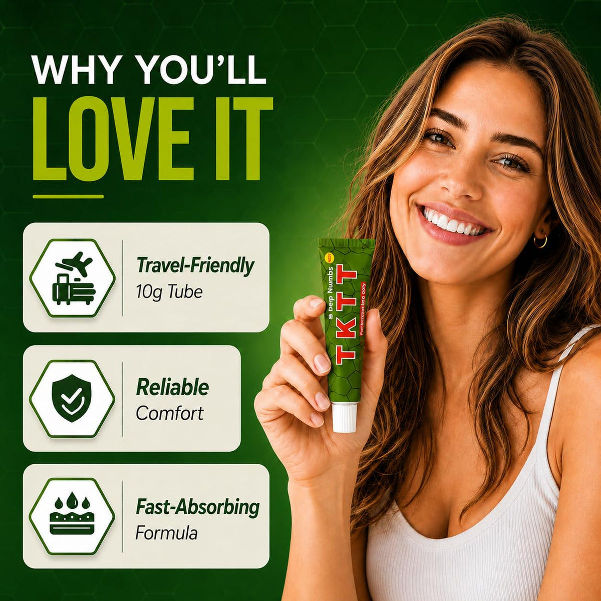 Authentic 2-pack of extra strength numbing cream in a travel-friendly 10g tube. Fast-absorbing formula for reliable comfort.