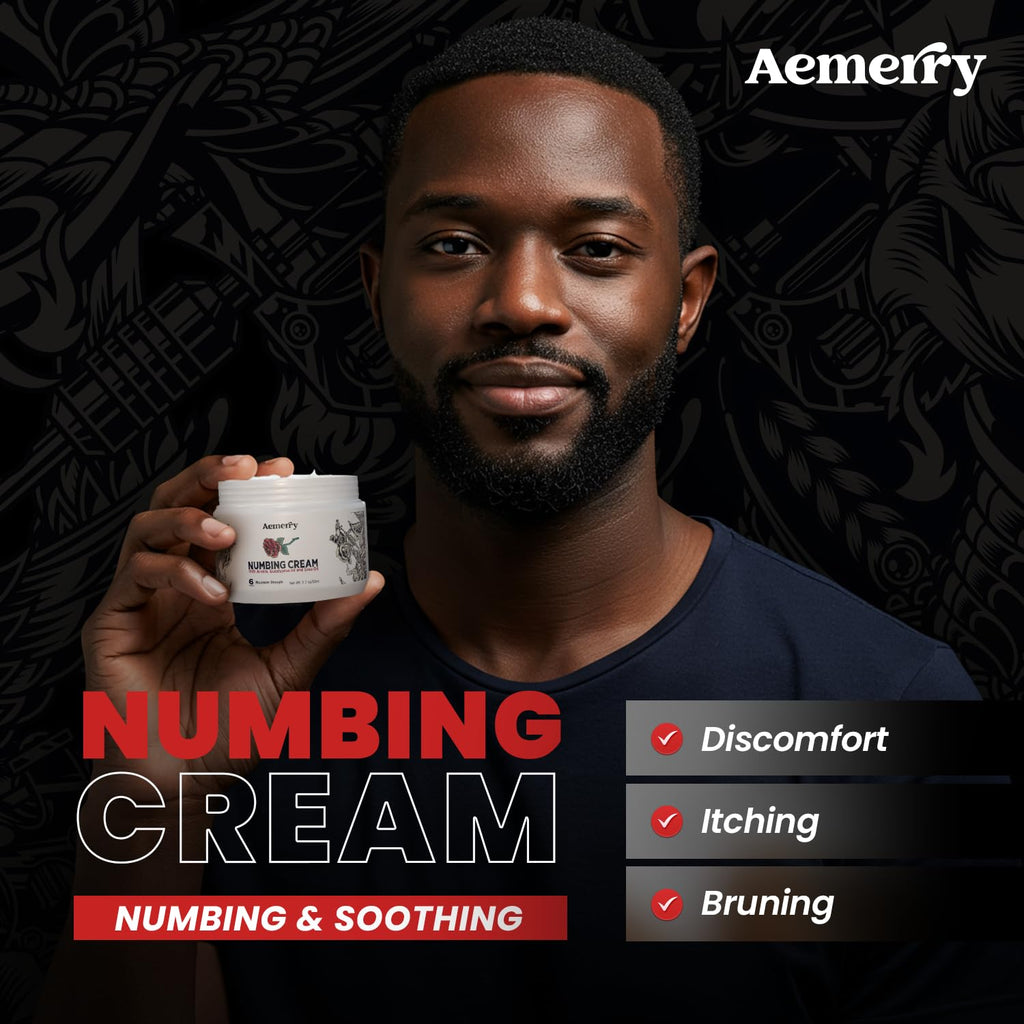 Maximum Strength Numbing Cream by Aemerry for discomfort, itching, and bruning, 100% Authentic and available at Curat Cart.