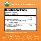 NutraChamps Organic Maca Root Capsules offer 100% authentic, USDA organic ingredients, available at Curat Cart in India.