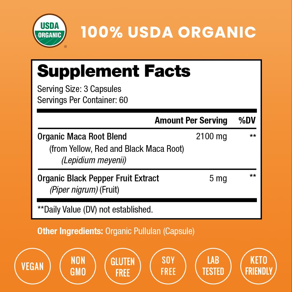 NutraChamps Organic Maca Root Capsules offer 100% authentic, USDA organic ingredients, available at Curat Cart in India.