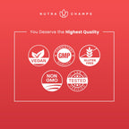 NutraChamps Vitamin B Complex Gummies feature high-quality seals: Vegan, Gluten-Free, Non-GMO, ensuring premium quality. Available at Curat Cart.