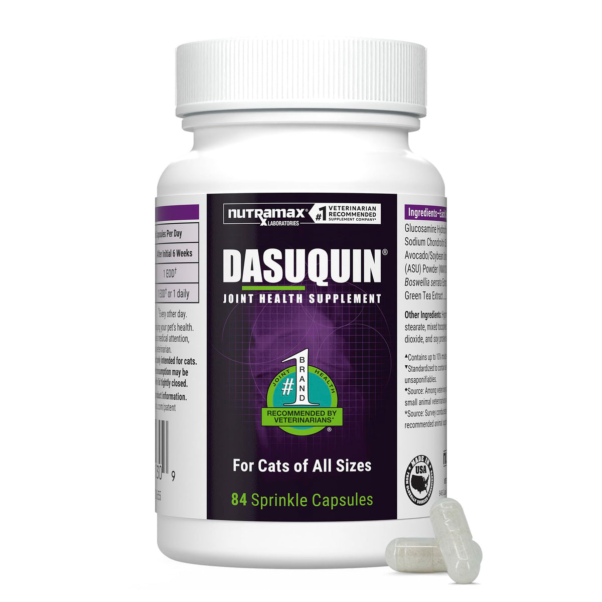 Nutramax Dasuquin Joint Health Supplement, a premium import for joint care, available at Curat Cart. Supports cats of all sizes.