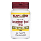 NutriBiotic Grapefruit Seed Extract offers high potency with 125 mg per tablet. A premium import available at Curat Cart.
