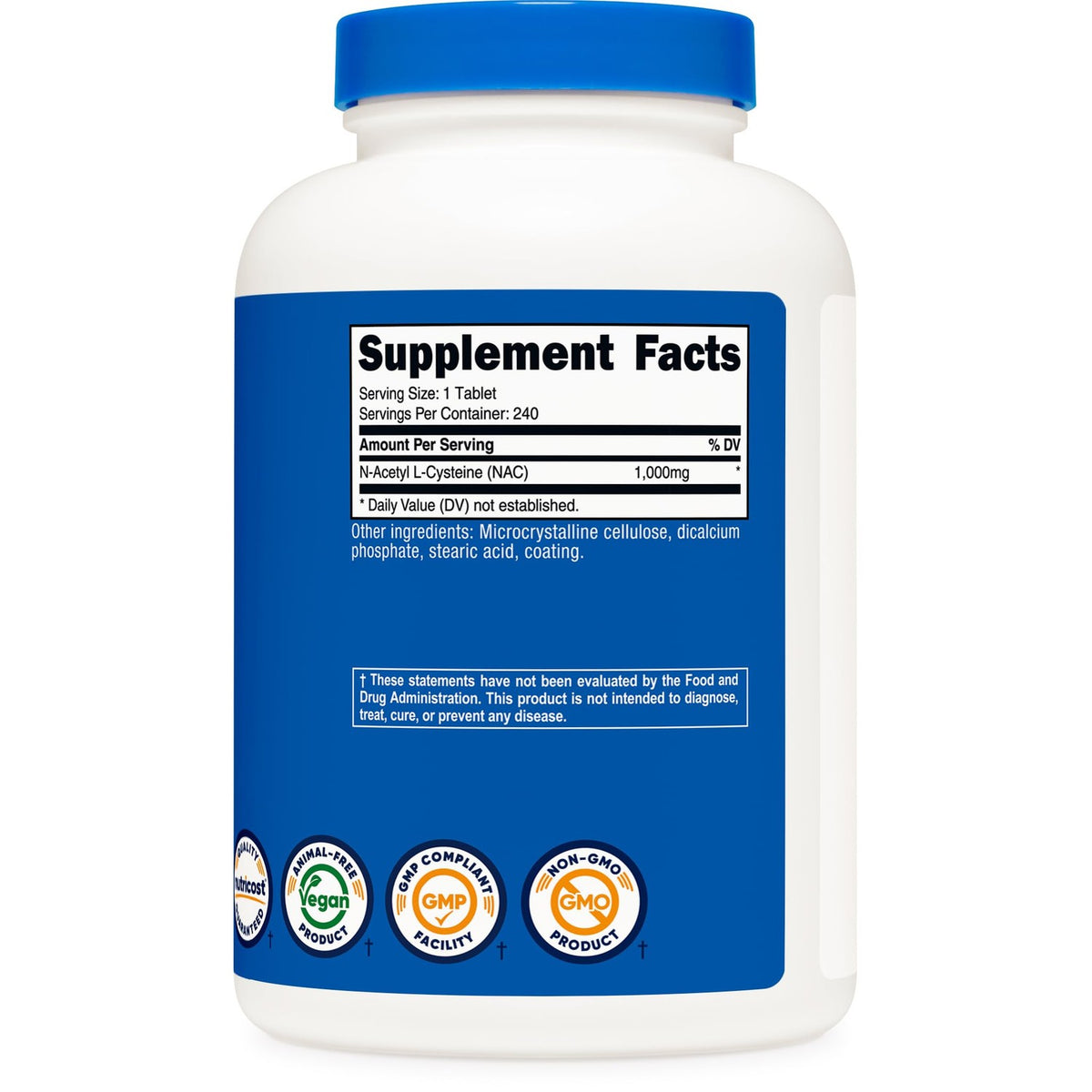 Nutricost N-Acetyl L-Cysteine in a convenient tablet form, perfect for daily use. Available at Curat Cart.
