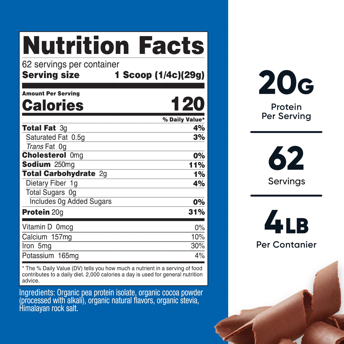 Nutricost Pea Protein Powder offers 20g protein per serving, 100% Authentic and available at Curat Cart in India.