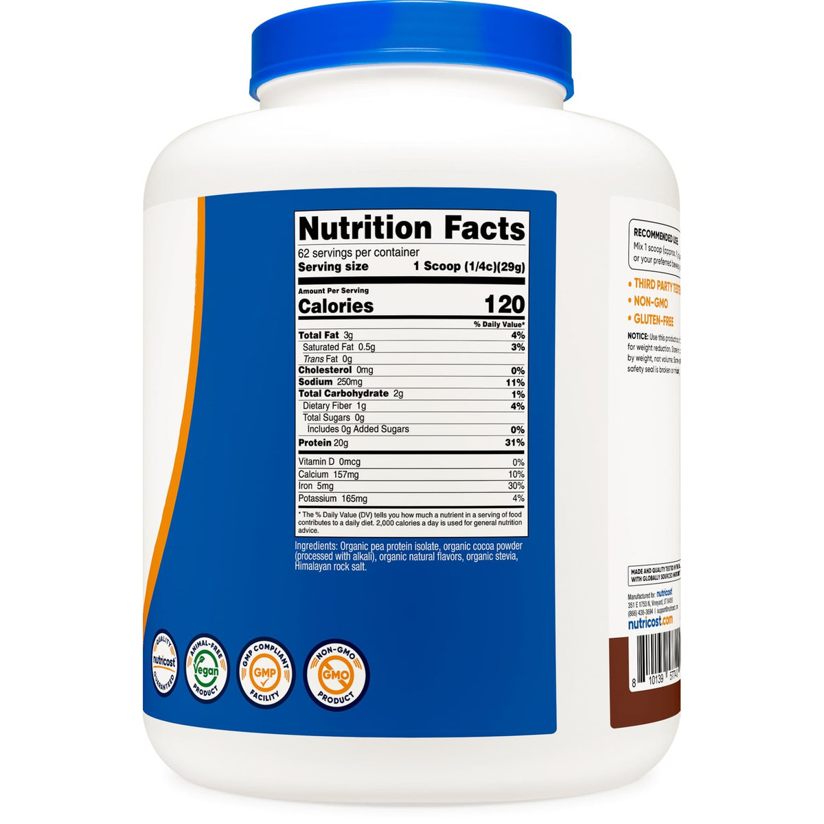 Nutricost Pea Protein Powder offers 62 servings of premium plant-based protein, perfect for daily use. Available at Curat Cart.
