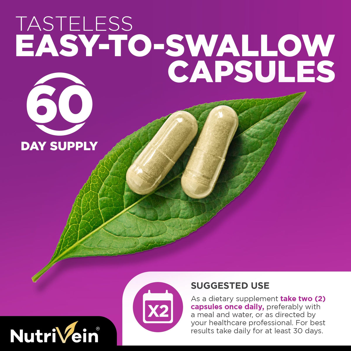 Nutrivein Pure Resveratrol Supplement offers tasteless, easy-to-swallow capsules for daily wellness. Perfect for enhancing your health routine. Available at Curat Cart.